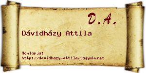 Dávidházy Attila névjegykártya